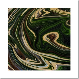 Abstract Dark green black Marble colors grading pattern Posters and Art